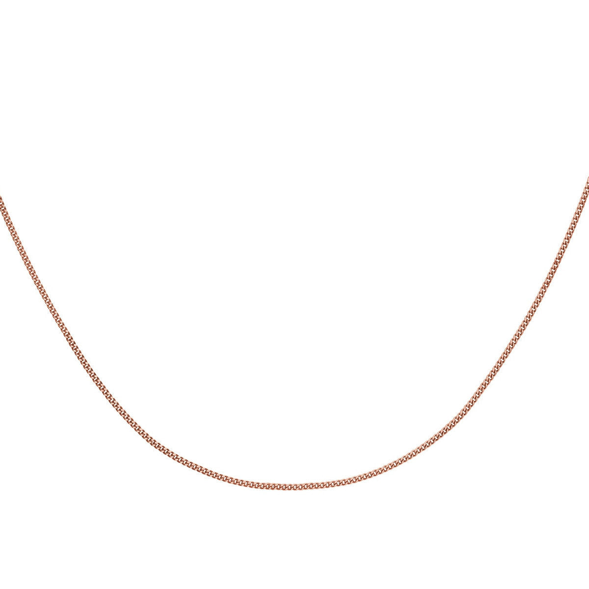 18ct Rose Gold Diamond Cut Adjustable Curb Chain — 0.8mm detail image