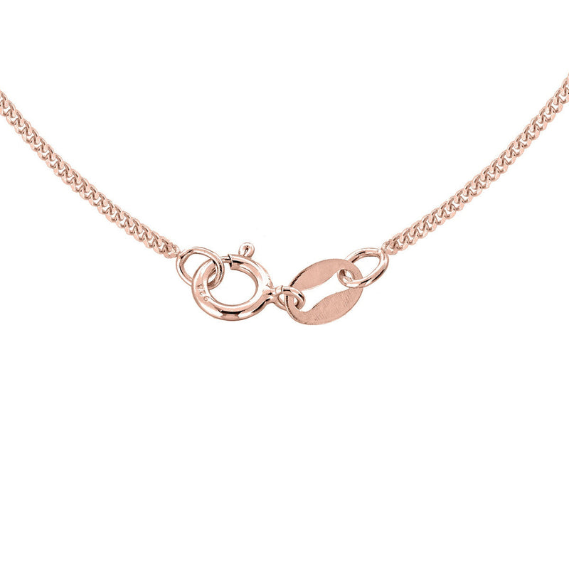 18ct Rose Gold Diamond Cut Adjustable Curb Chain — 0.8mm detail image
