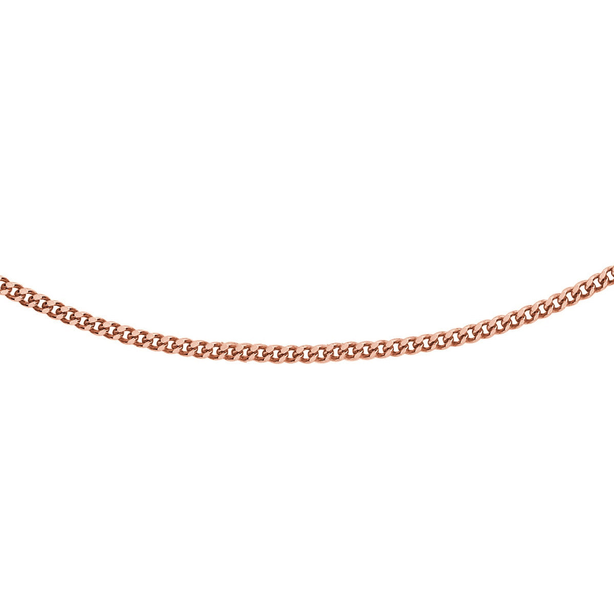18ct Rose Gold Diamond Cut Adjustable Curb Chain — 0.8mm main image