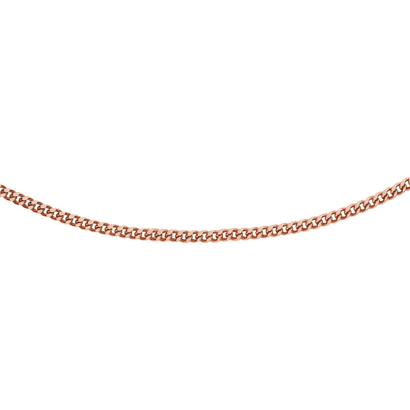 18ct Rose Gold Diamond Cut Adjustable Curb Chain — 0.8mm main image