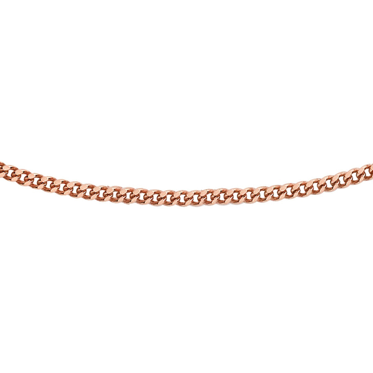 18ct Rose Gold Diamond Cut Adjustable Curb Necklace — 0.8mm main image