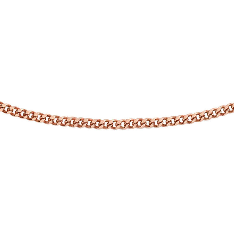 18ct Rose Gold Diamond Cut Adjustable Curb Necklace — 0.8mm main image