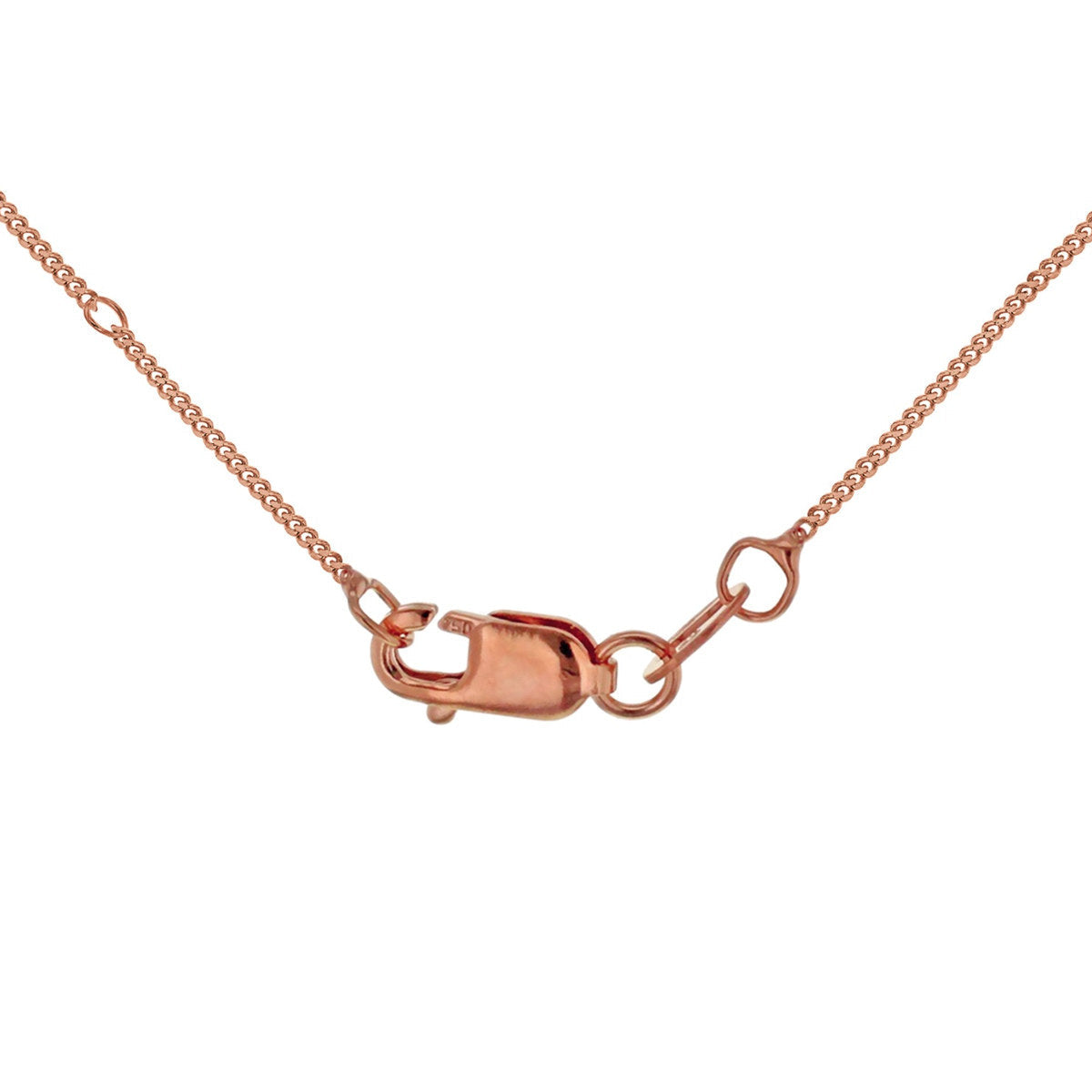 18ct Rose Gold Diamond Cut Adjustable Curb Necklace — 0.8mm detail image