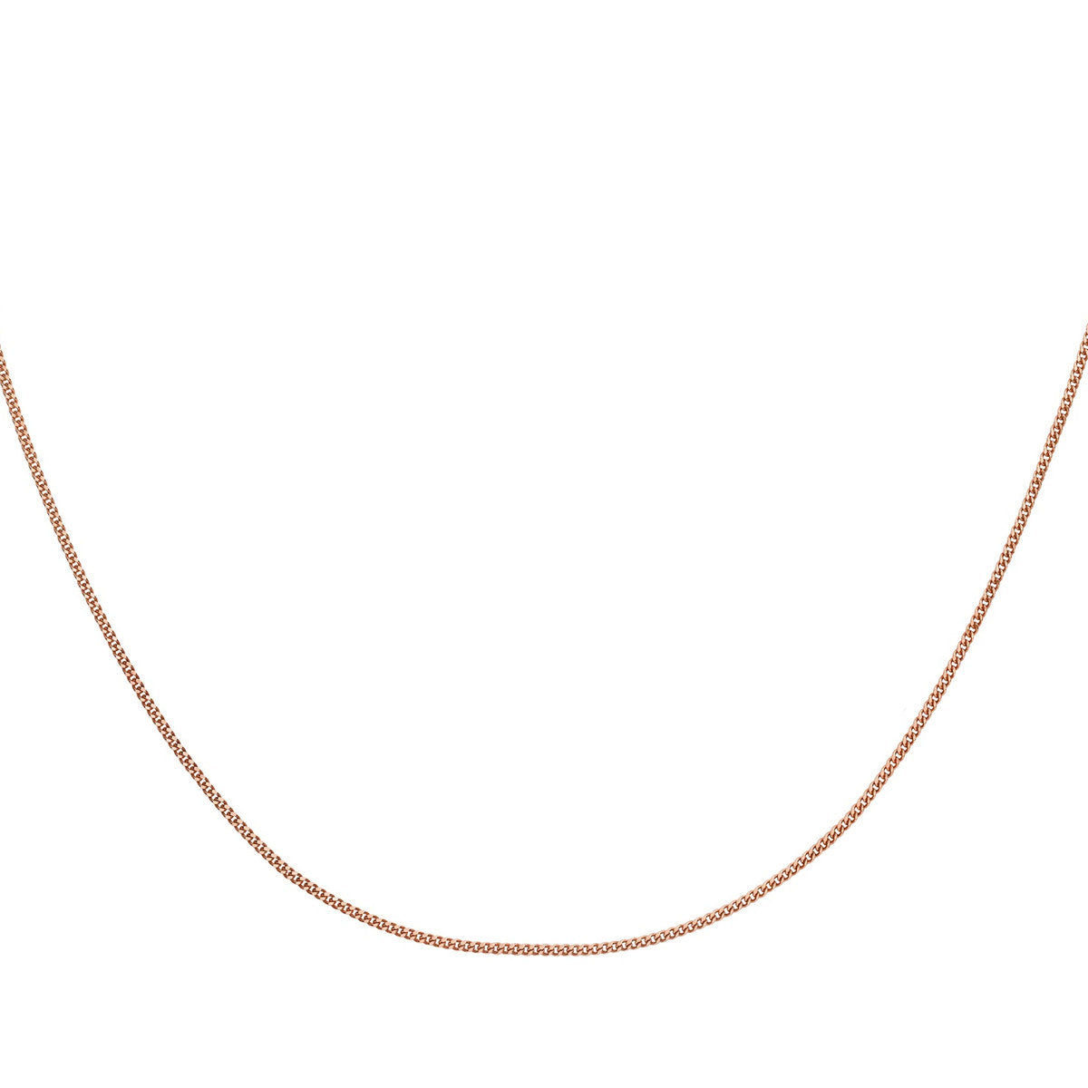 18ct Rose Gold Diamond Cut Curb Chain — 0.8mm detail image