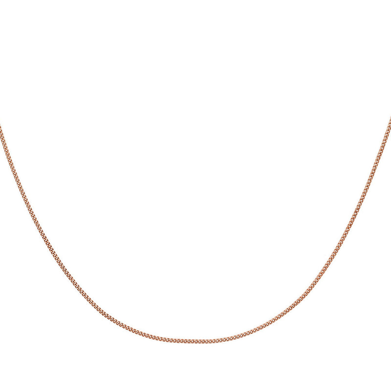 18ct Rose Gold Diamond Cut Curb Chain — 0.8mm detail image