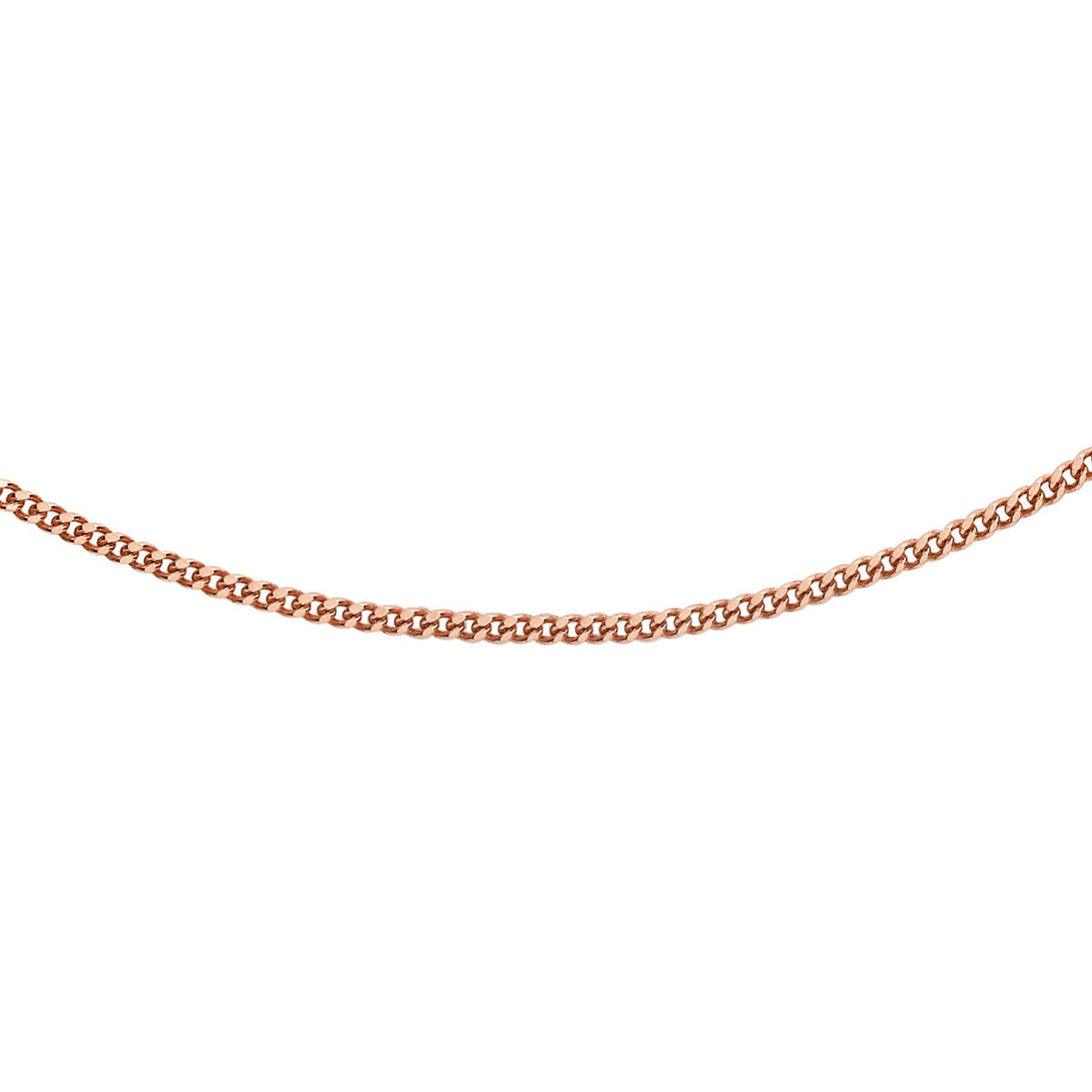 18ct Rose Gold Diamond Cut Curb Chain — 0.8mm main image