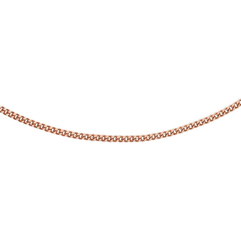 18ct Rose Gold Diamond Cut Curb Chain — 0.8mm main image