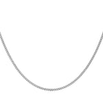 18ct White Gold Diamond Cut Curb Necklace — 1.4mm detail image