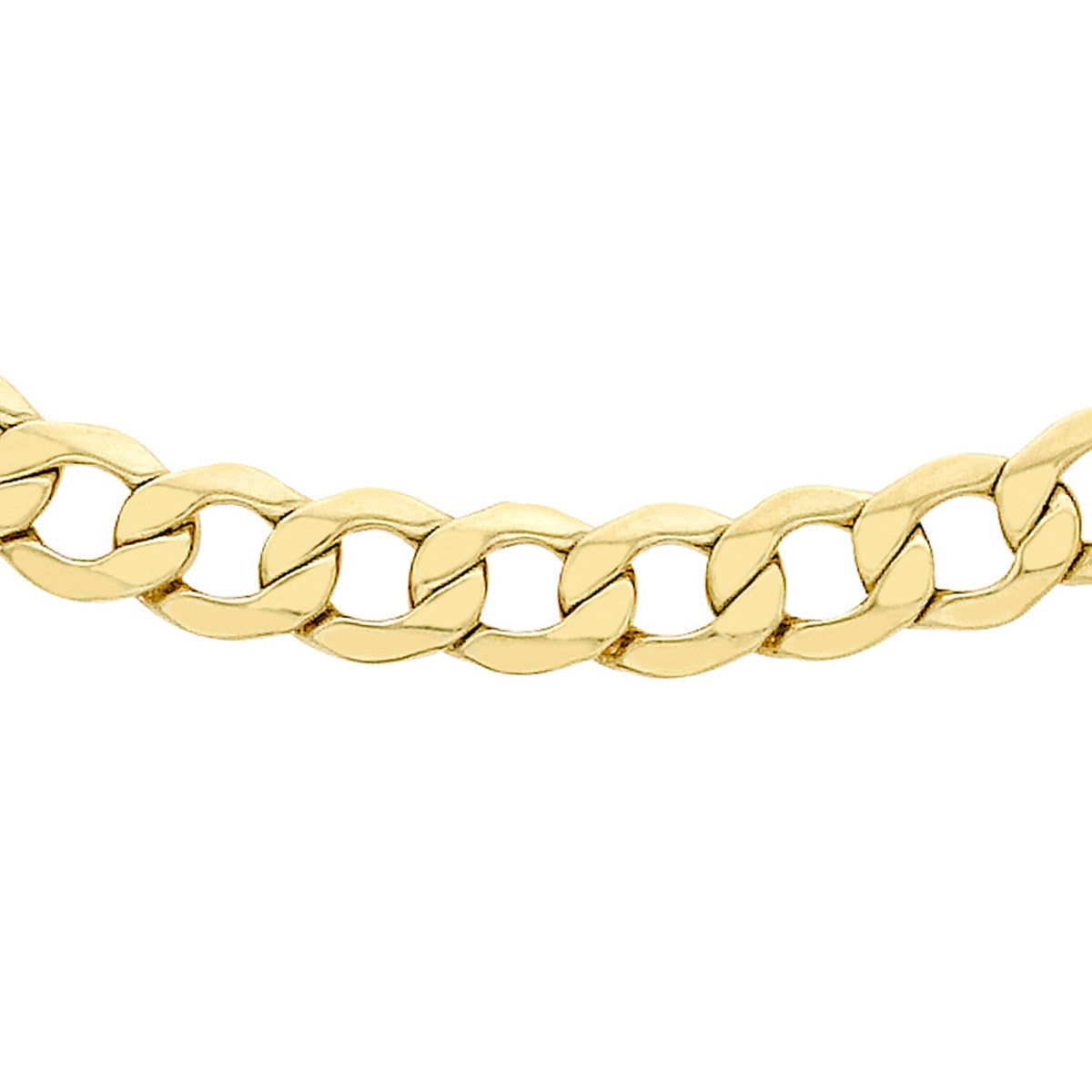 18ct Yellow Gold Diamond Cut Curb Necklace — 5mm main image