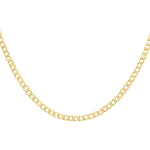 18ct Yellow Gold Diamond Cut Curb Necklace — 5mm detail image
