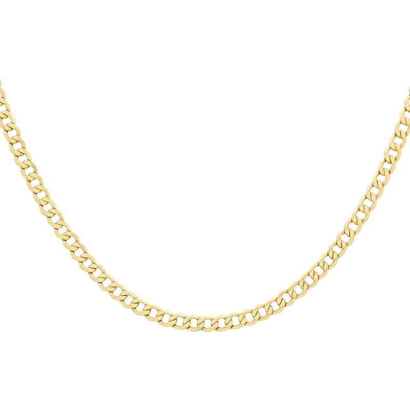 18ct Yellow Gold Diamond Cut Curb Necklace — 5mm detail image
