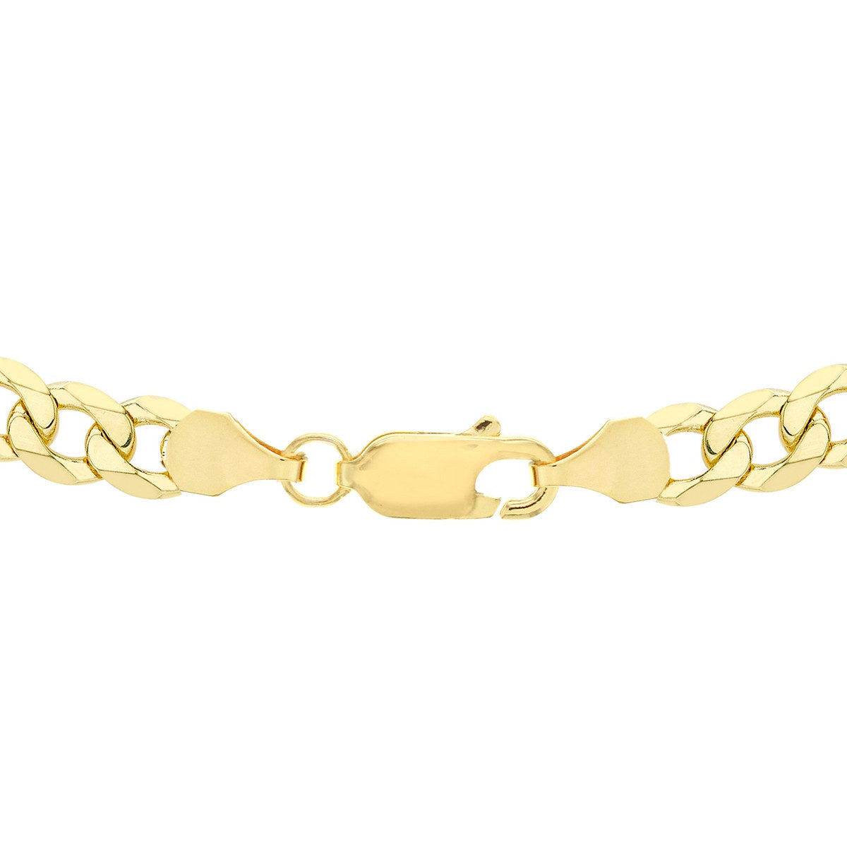18ct Yellow Gold Diamond Cut Curb Necklace — 5mm detail image