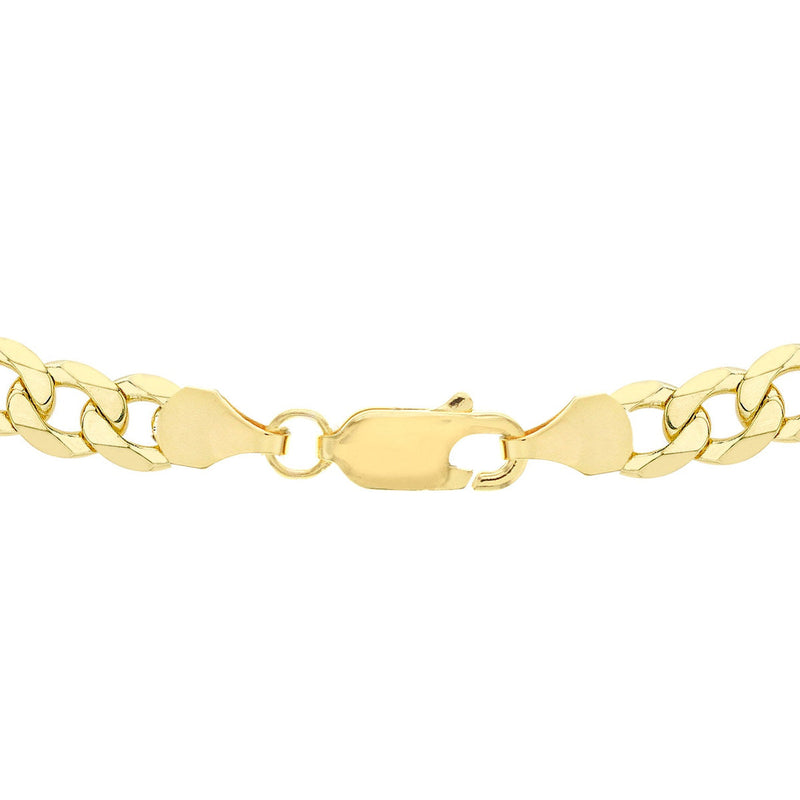 18ct Yellow Gold Diamond Cut Curb Necklace — 5mm detail image