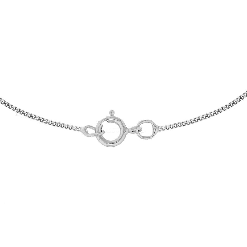 18ct White Gold Diamond Cut Curb Necklace — 1mm detail image