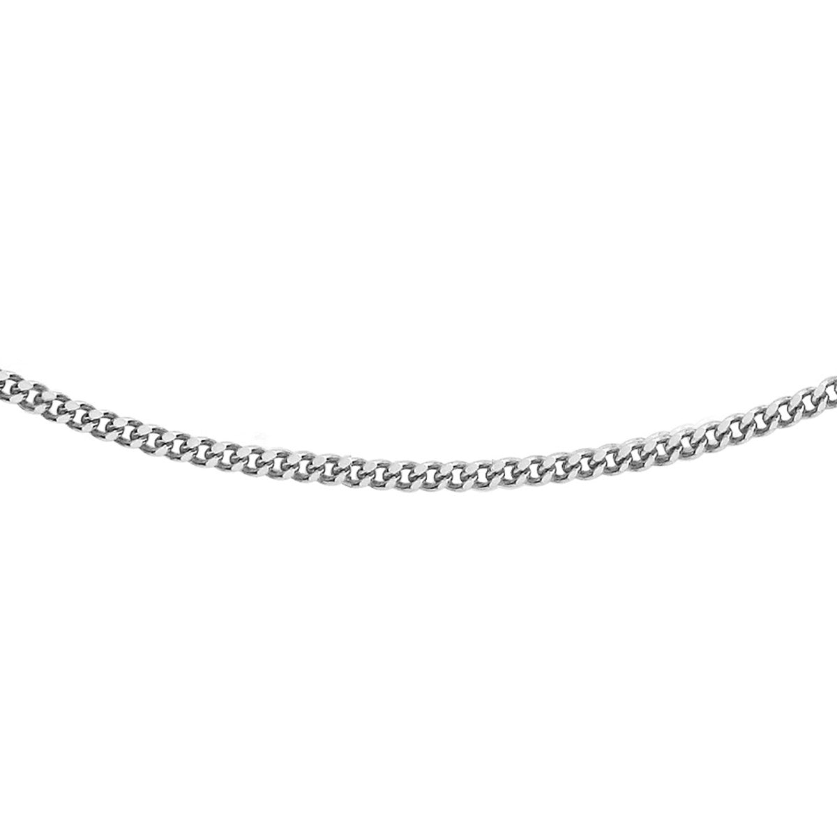 18ct White Gold Diamond Cut Curb Necklace — 1mm main image