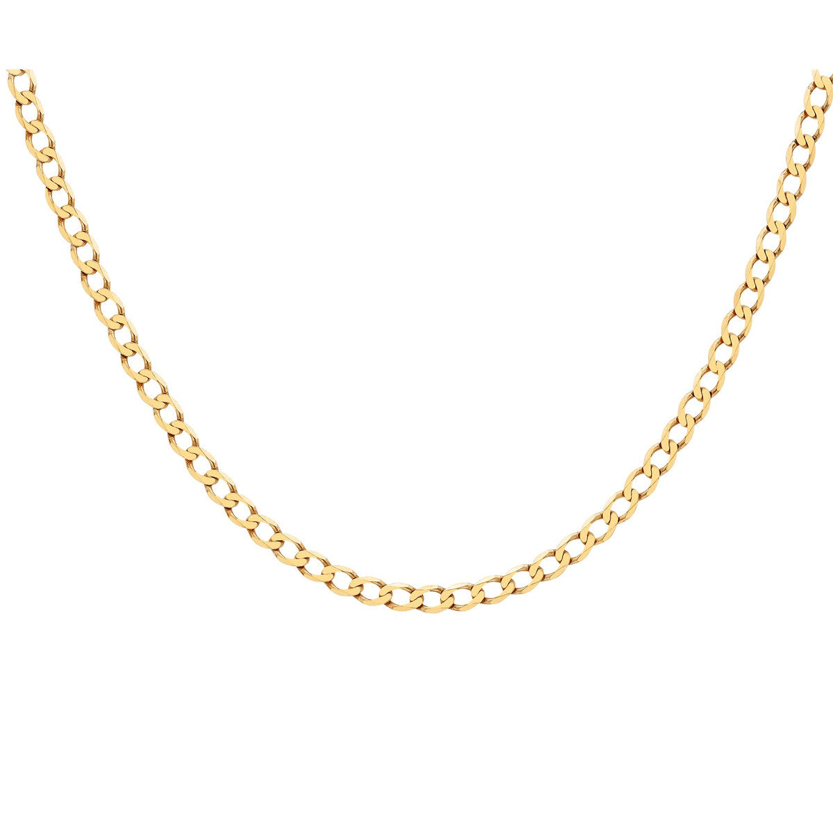 18ct Yellow Gold Solid Curb Necklace — 4.9mm detail image