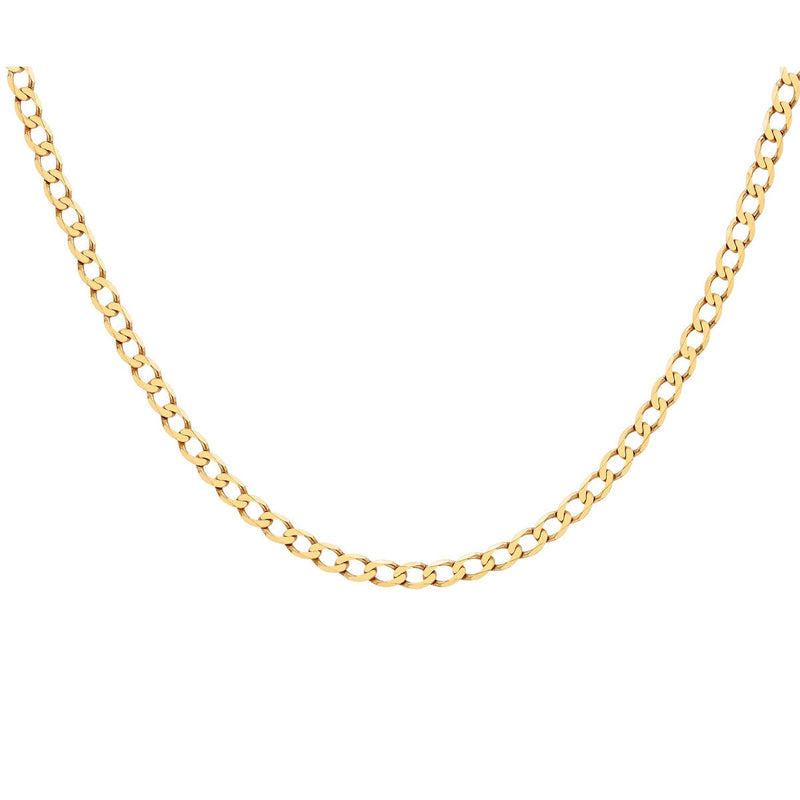 18ct Yellow Gold Solid Curb Necklace — 4.9mm detail image