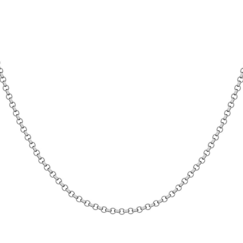 18ct White Gold Round Belcher Chain — 1.1mm detail image