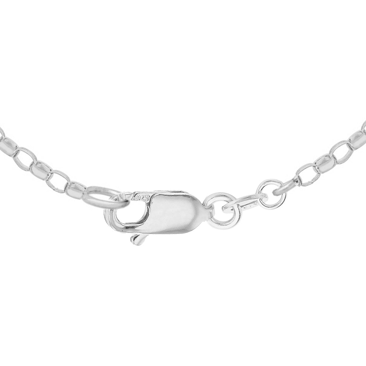 18ct White Gold Round Belcher Chain — 1.1mm detail image
