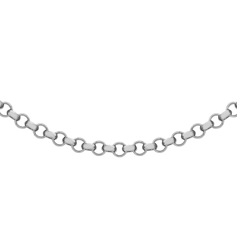 18ct White Gold Round Belcher Chain — 1.1mm main image