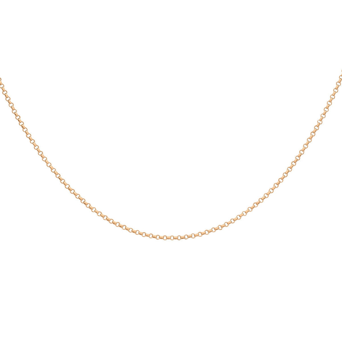 18ct Rose Gold Round Belcher Chain — 1.1mm detail image