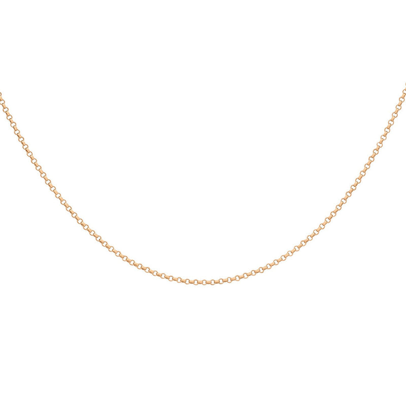 18ct Rose Gold Round Belcher Chain — 1.1mm detail image