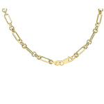 18ct Yellow Gold Diamond Cut Figaro Belcher Necklace — 3.5mm detail image