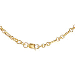18ct Yellow Gold Diamond Cut Solid Figaro Belcher Necklace detail image