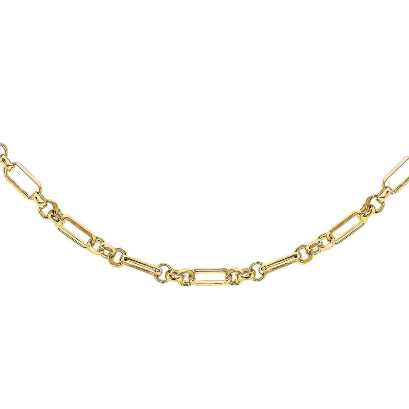 18ct Yellow Gold Diamond Cut Solid Figaro Belcher Necklace main image