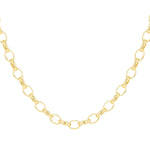 18ct Yellow Gold Solid Oval Belcher Necklace — 3.5mm detail image