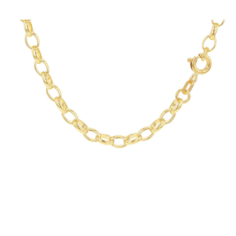 18ct Yellow Gold Solid Oval Belcher Necklace — 3.5mm detail image