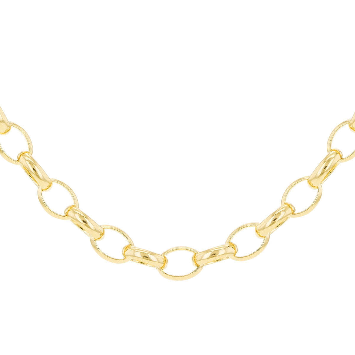 18ct Yellow Gold Solid Oval Belcher Necklace — 3.5mm main image