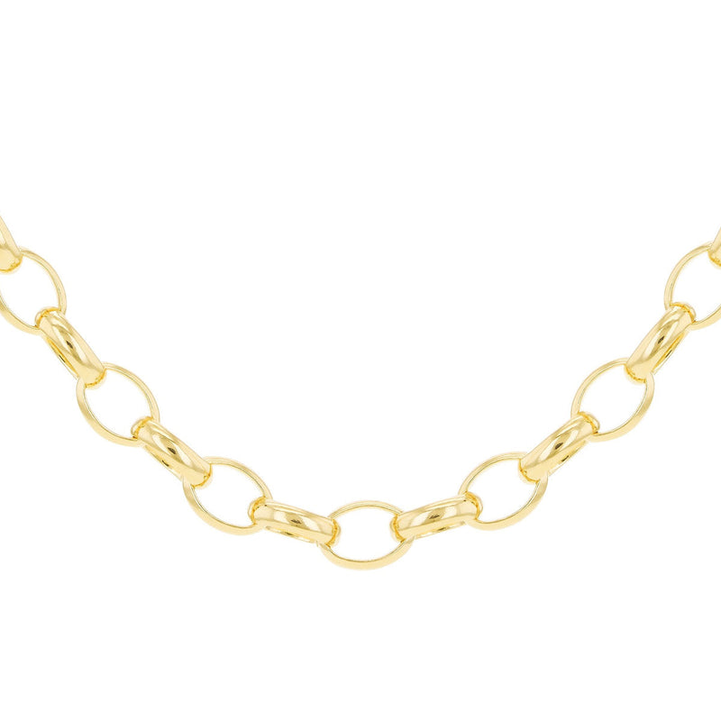 18ct Yellow Gold Solid Oval Belcher Necklace — 3.5mm main image