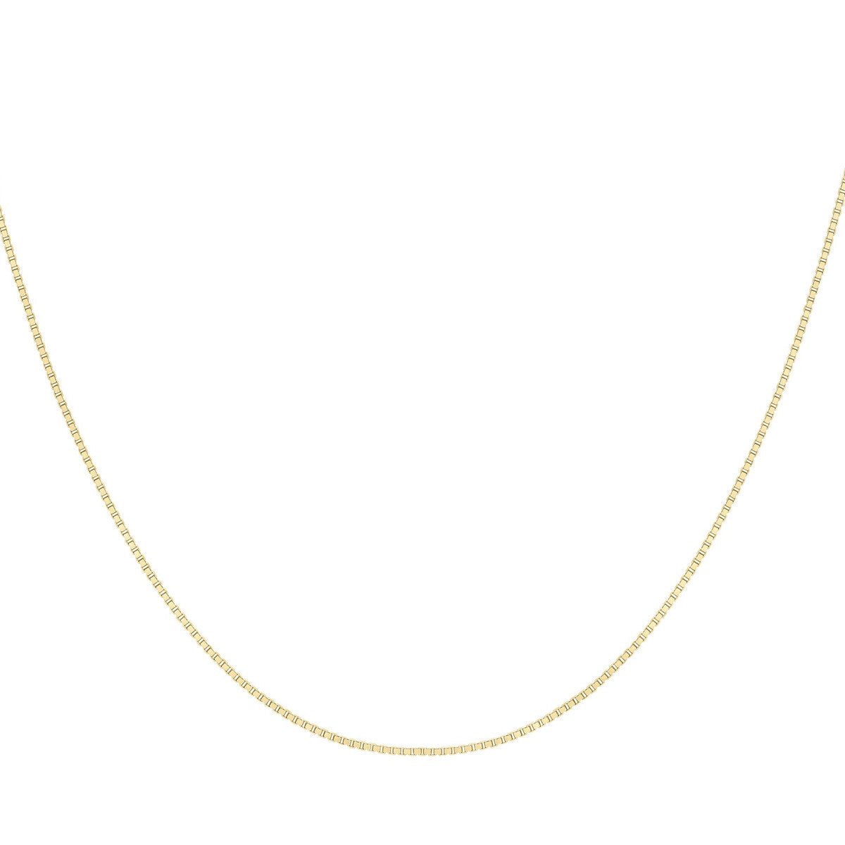 18ct Yellow Gold Venetian Box Adjustable Necklace — 0.7mm detail image