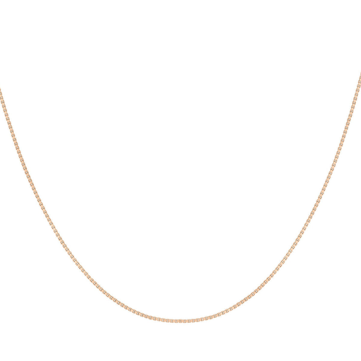 18ct Rose Gold Venetian Box Adjustable Necklace — 0.7mm detail image