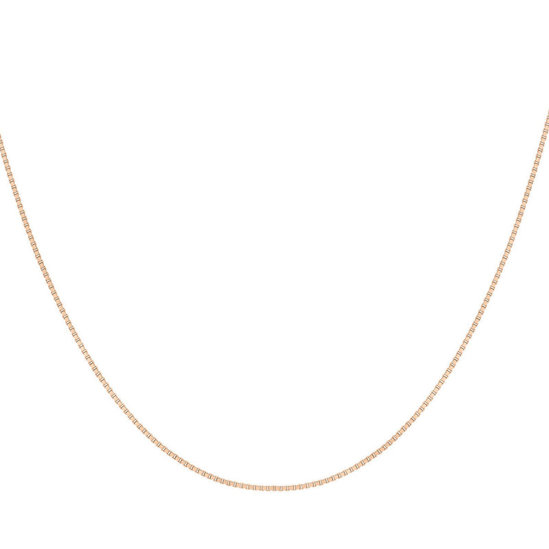 18ct Rose Gold Venetian Box Adjustable Necklace — 0.7mm detail image