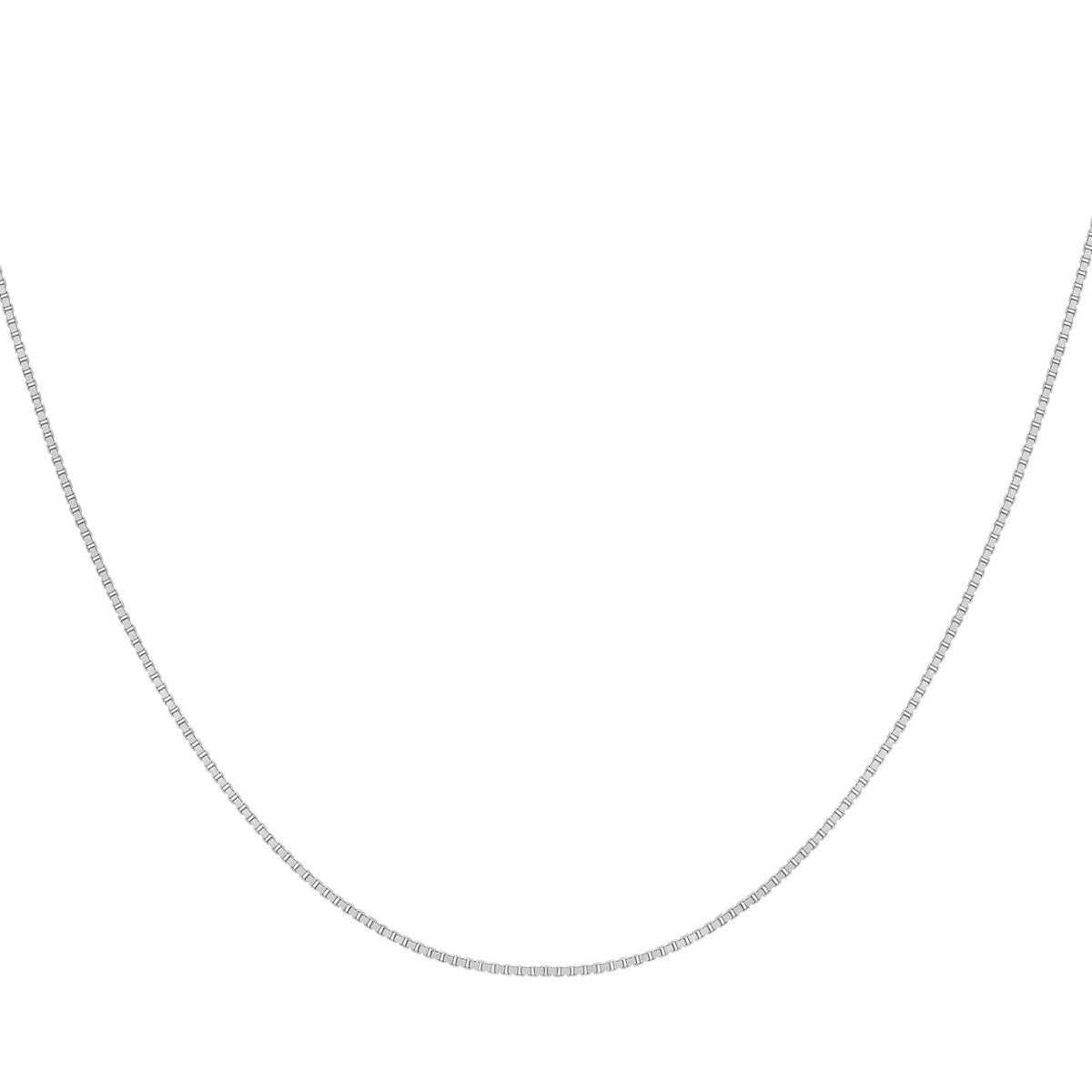 18ct White Gold Venetian Box Adjustable Necklace — 0.7mm detail image