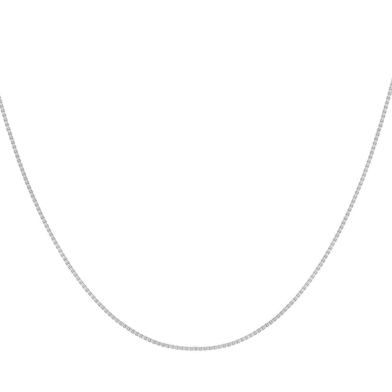 18ct White Gold Venetian Box Adjustable Necklace — 0.7mm detail image