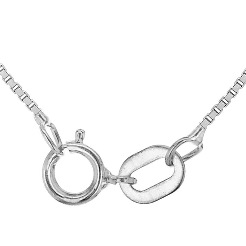 18ct White Gold Venetian Box Adjustable Necklace — 0.7mm detail image
