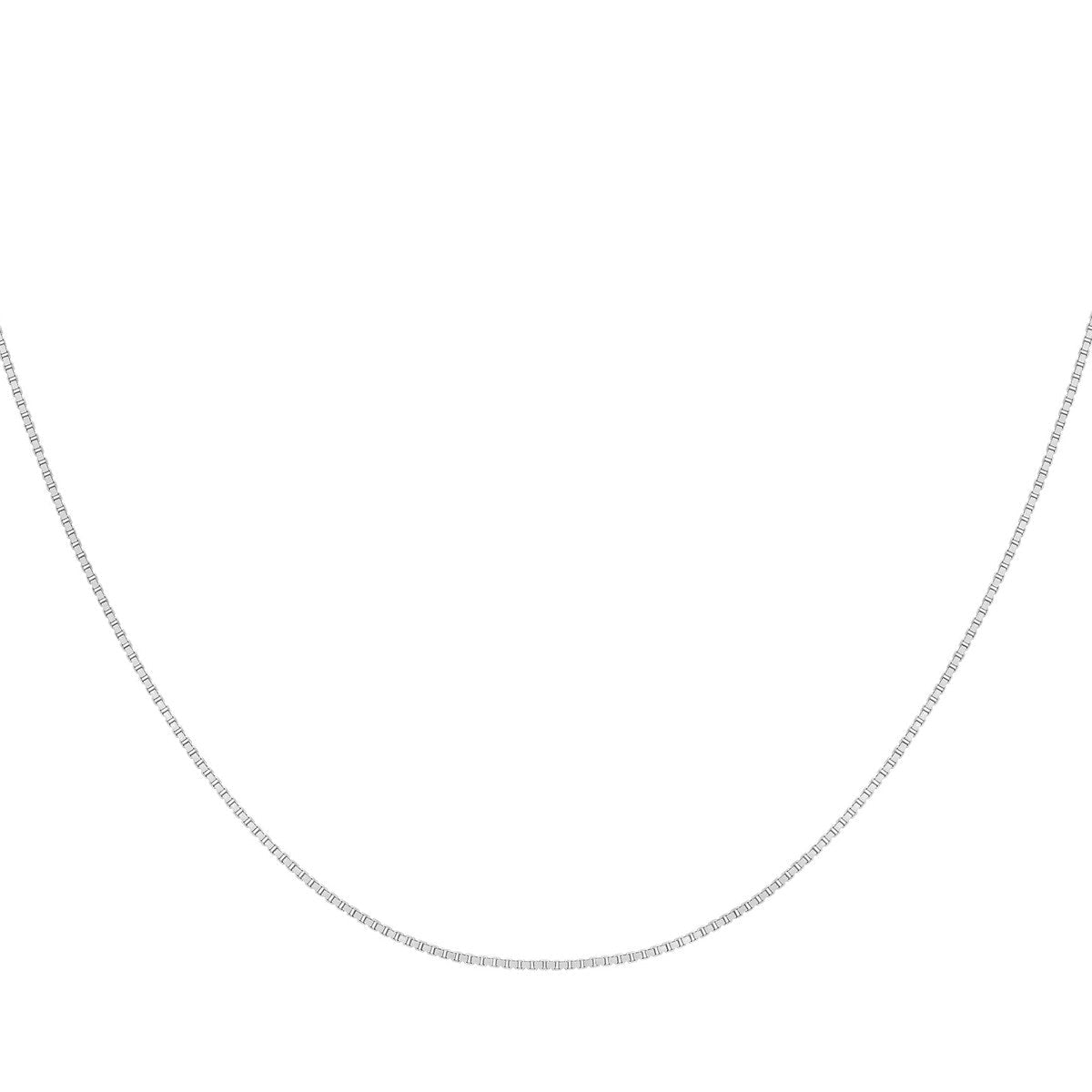 18ct White Gold Venetian Box Chain — 0.6mm detail image