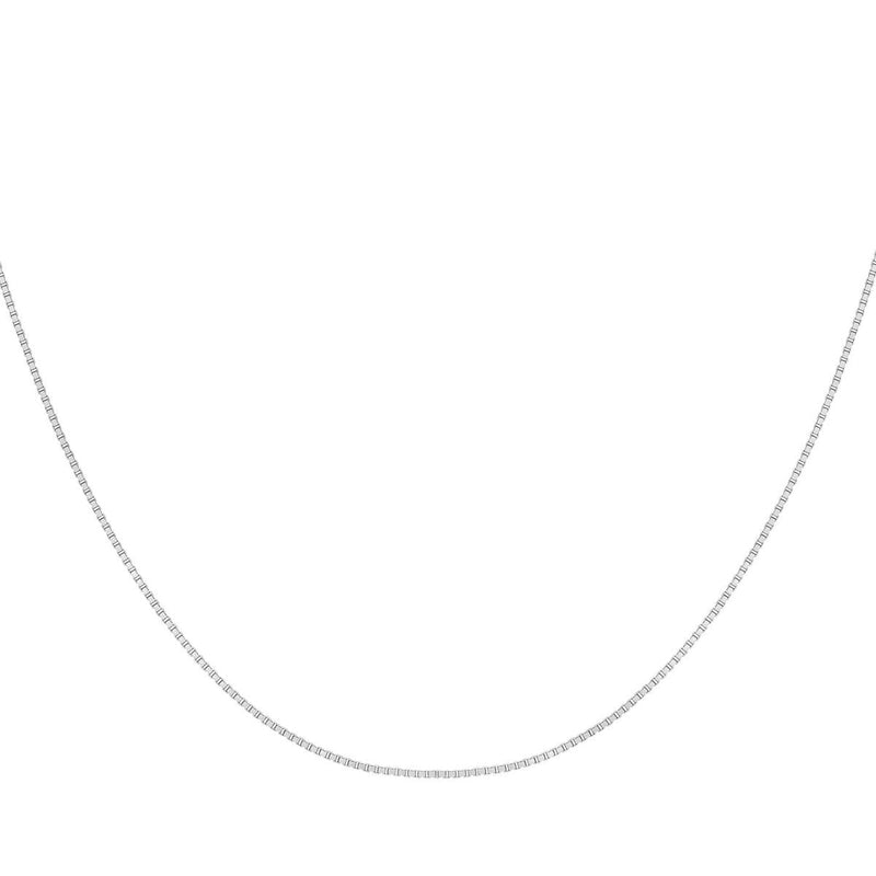 18ct White Gold Venetian Box Chain — 0.6mm detail image