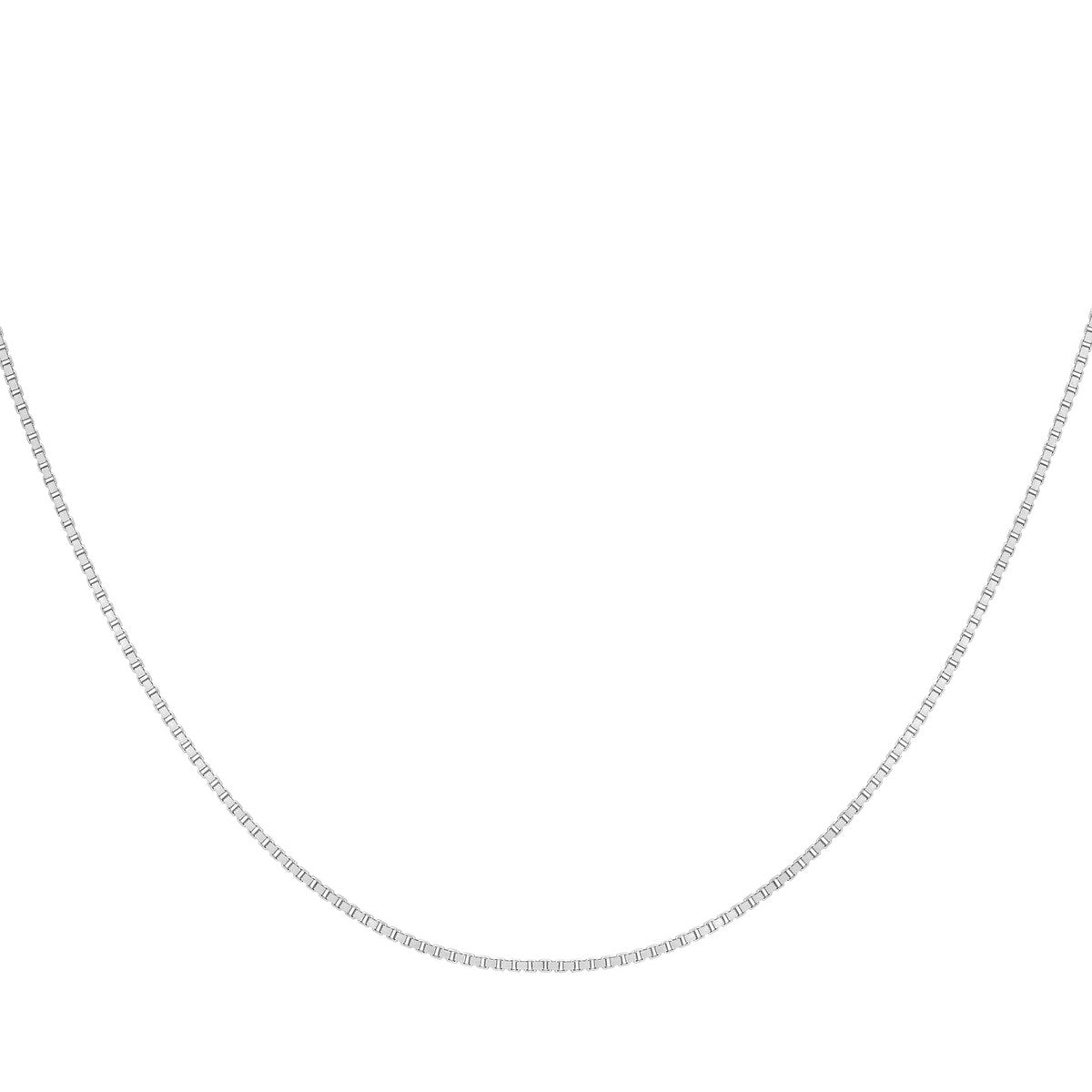 18ct White Gold Venetian Box Chain — 0.8mm detail image