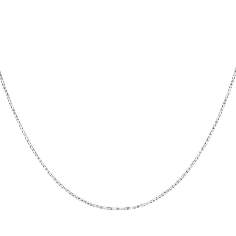 18ct White Gold Venetian Box Necklace — 1.1mm detail image
