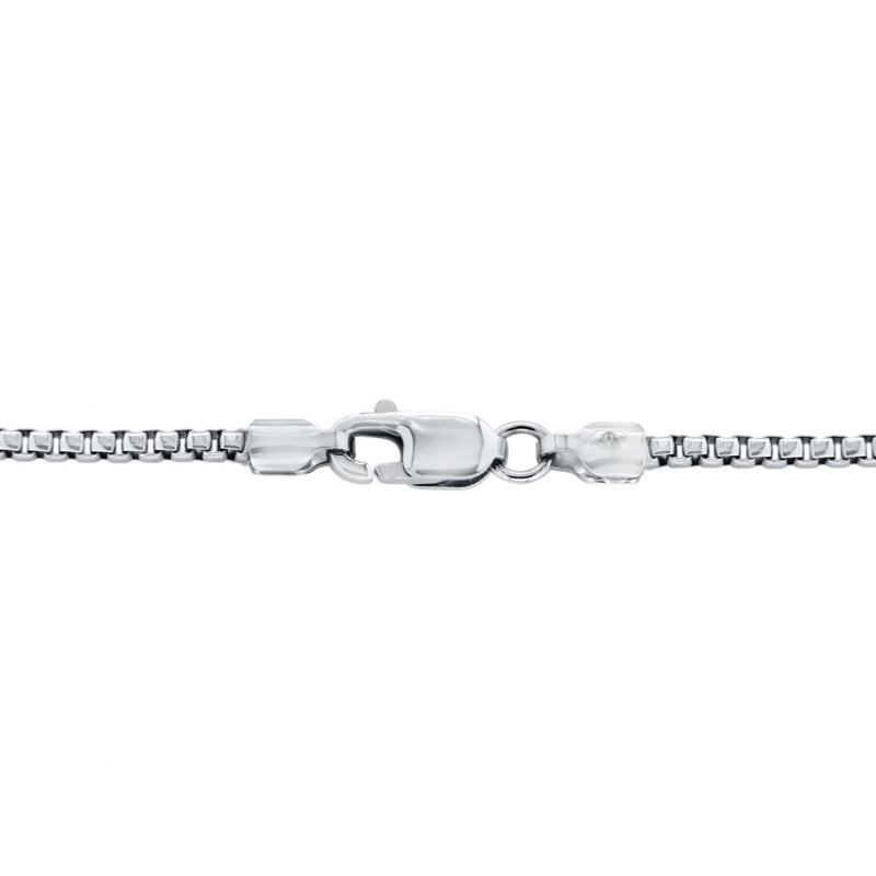 18ct White Gold 8-Sided Box Chain detail image