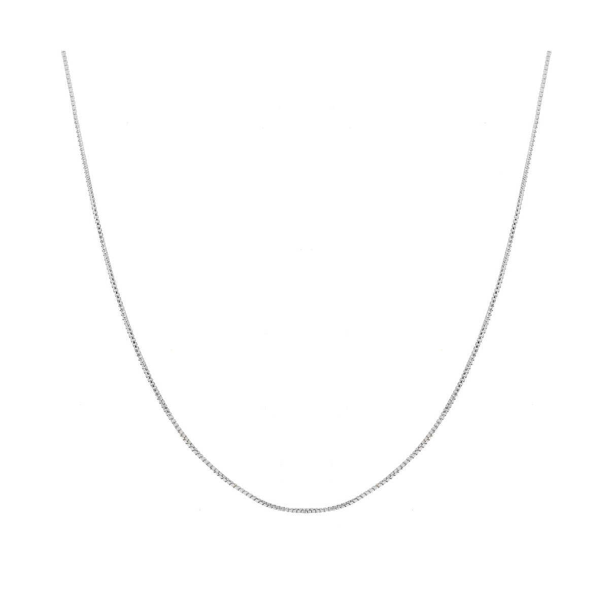 18ct White Gold Box Chain — 1.2mm detail image
