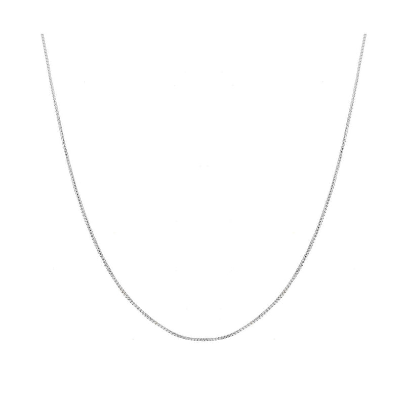 18ct White Gold Box Chain — 1.2mm detail image