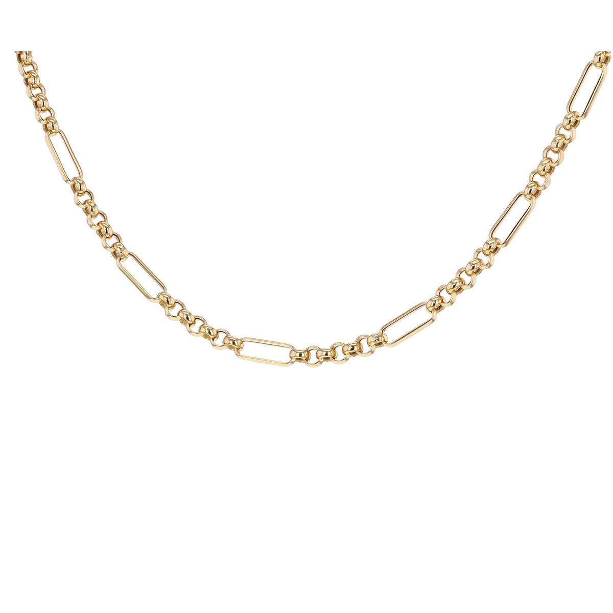 18ct Yellow Gold Hollow Figabelcher Chain Necklace — Chain 3.7mm detail image