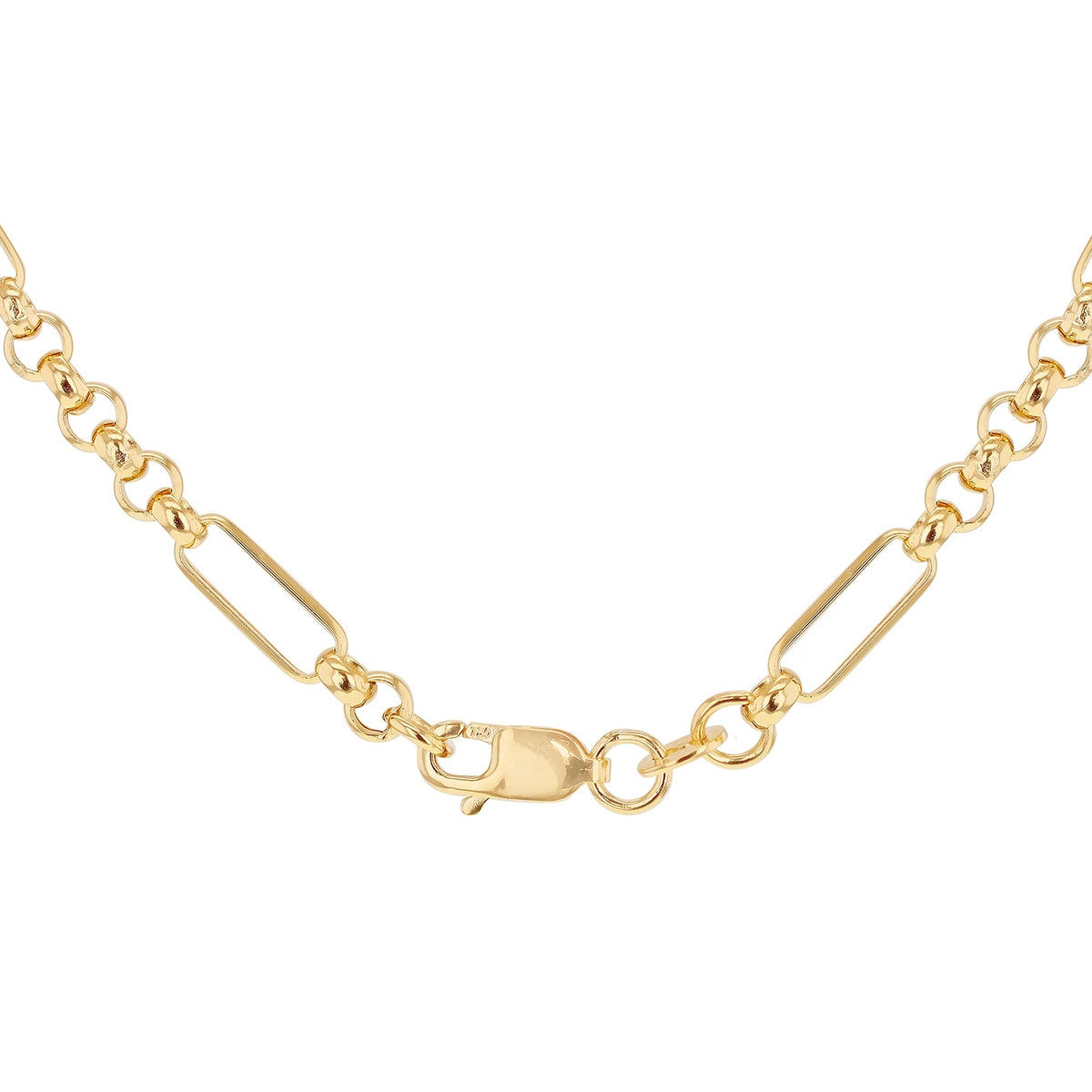 18ct Yellow Gold Hollow Figabelcher Chain Necklace — Chain 3.7mm detail image