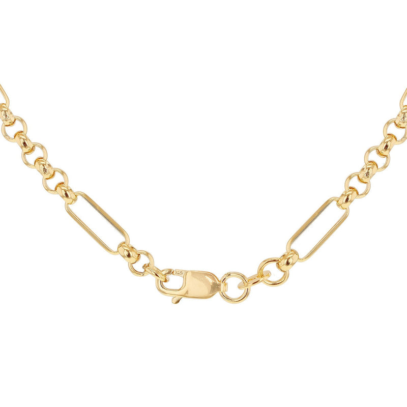 18ct Yellow Gold Hollow Figabelcher Chain Necklace — Chain 3.7mm detail image