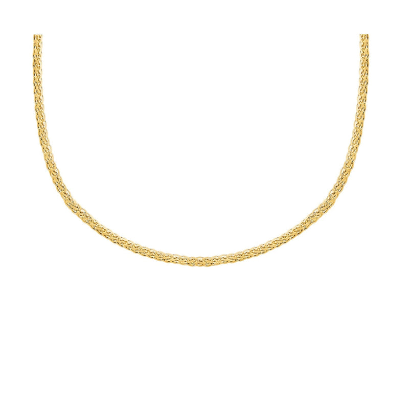 18ct Yellow Gold Spiga Adjustable Slider Necklace — 1mm detail image